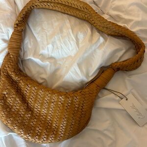 Cleobella Caramel Woven Crossbody Bag
